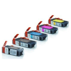 Pack de 5 COMPATIBLES CANON PGI5+CLI8 AVEC PUCE