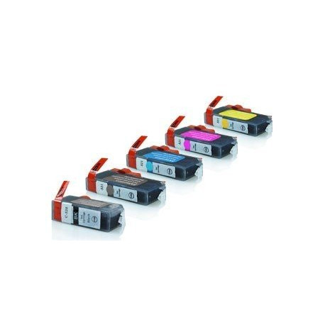 Pack de 5 COMPATIBLES CANON PGI5+CLI8 AVEC PUCE